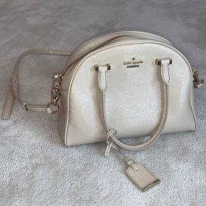 Kate Spade Glossy Light Tan/Nude Purse with Removable Straps
